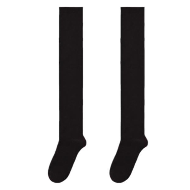 黑色袜子女秋冬季微压小腿袜中筒长筒高筒过膝显瘦腿jk鞋袜ins潮