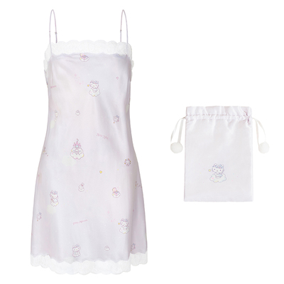 HelloKitty联名真丝蕾丝吊带睡裙