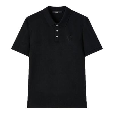 KARL LAGERFELD桑蚕丝POLO衫男士轻奢老佛爷夏季爸爸高端夏装短袖