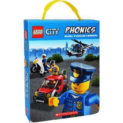 英文原版 Scholastic Lego Phonics 乐高城市英雄12册盒装 自然拼读儿童绘本 英语启蒙图画故事书 学乐出品