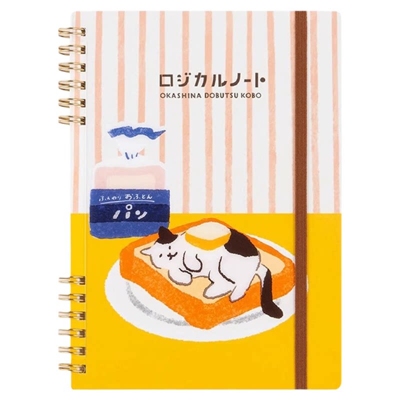 Logical逻辑古川纸工点心动物工作室限定系列插画印花5mm方格线圈绑带笔记本记事本B6硬面抄学生文艺