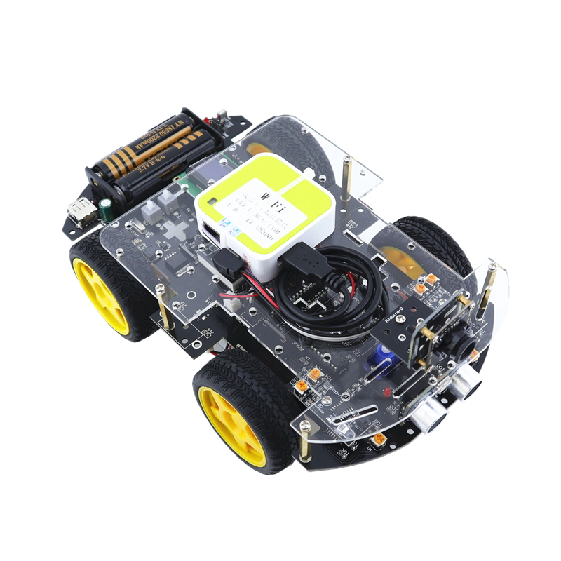 成品51单片机四驱循迹避障智能小蓝牙车WIFI视频机器人套件HJ-4WD