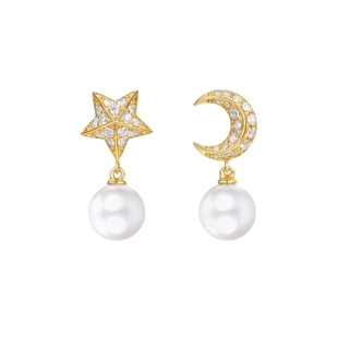 [沈月同款]LELOUP星月珍珠耳钉女轻奢风高级感气质耳饰珍珠耳坠
