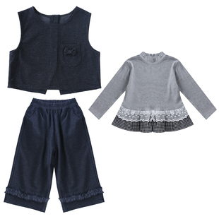 女童套装春秋季2026新款超好看韩系儿童春装女宝宝洋气时髦三件套