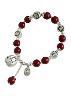 足银小胖福锦鲤手链复古国风