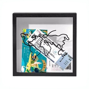 旅行票据收纳框门票储存盒旅行记录相框明信片收藏纪念相框收纳盒