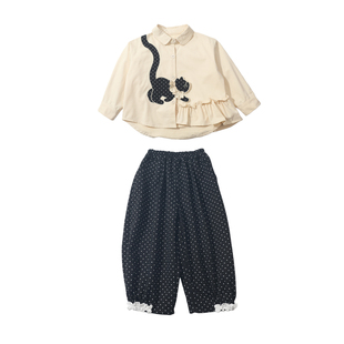 女童春装套装2026新款洋气时髦儿童衣服宝宝春秋超好看韩系两件套