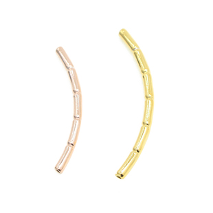 S925竹节弯管DIY手工材料配件光面节节高升银管子骨节管子