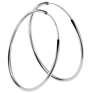 光面耳圈圈S925纯银大耳圈防过敏欧美极简耳环夸张素圈潮流耳坠女