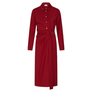 MARELLA 2025秋冬女装长款衬衫绵羊毛连衣裙长裙3226095202