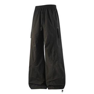 大码新款工装裤男款秋冬加绒宽松直筒运动男裤胖子肥佬休闲弯刀裤