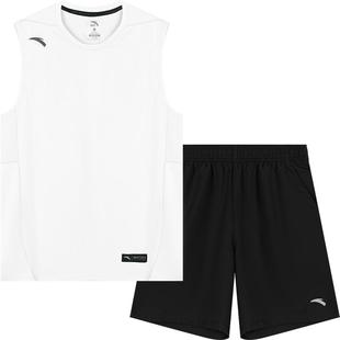 安踏运动套装男生夏季无袖背心速干T恤坎肩短裤跑步篮球服两件装