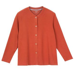 仕乐男士发热纤维保暖上衣女单件本命年妈妈休闲开衫加肥加大码