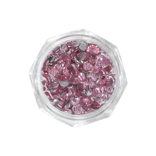 致美艺新款蔷薇粉异形平底钻圆形迷你小号超闪爆款水钻指甲装饰品