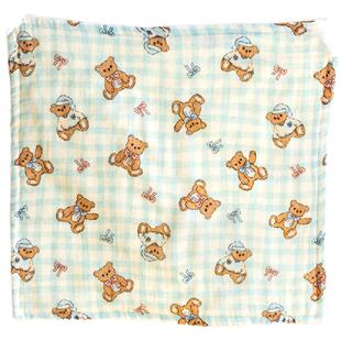 可爱睡帽小熊儿童方巾6层纱布2025新款100全棉a类儿童用洗脸手巾