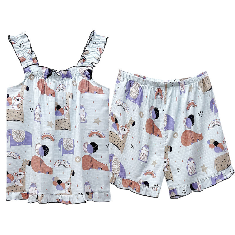 女纯棉卡通睡衣家居服