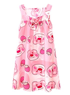 女童睡裙夏季棉绸吊带睡衣女孩