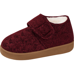 棉拖鞋女冬季加绒防滑保暖妈妈鞋包跟外穿中老年牛筋底老人棉鞋