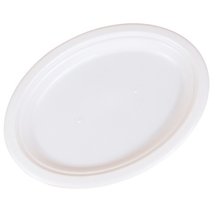 稻壳一次性盘子椭圆菜盘鱼盘环保餐具加厚塑料食品家用餐盘烧烤碟