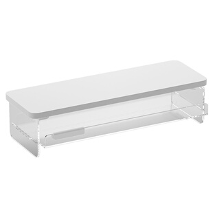 桌面显示器双层增高架台式电脑显示器垫高抬高架子桌面手机架办公桌书桌亚克力收纳储物支架带抽屉小尺寸支架