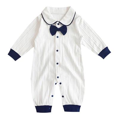 套头纯棉春秋百天衣服婴儿连体衣