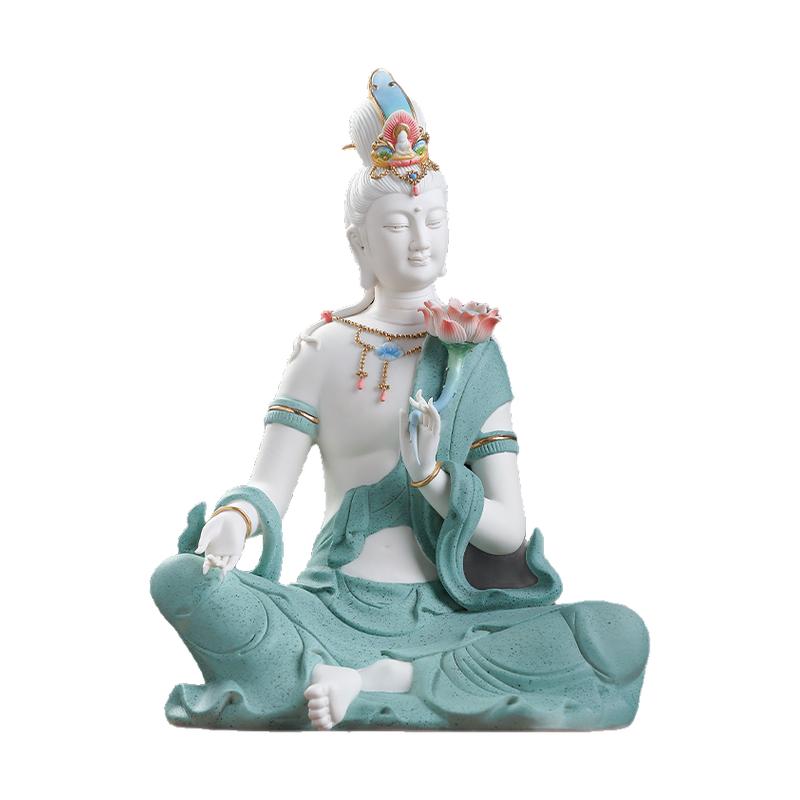 东方泥土陶瓷莲花水月观音