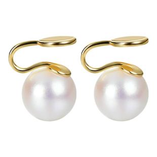 复古大珍珠耳夹无耳洞女高级感2025新款耳环蚊香盘小众耳饰耳钉