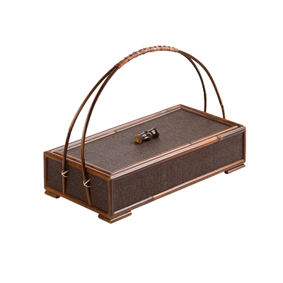 手工收纳篮藤面复古茶具收纳