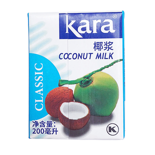新鲜进口 kara佳乐浓椰浆200ml椰奶咖喱冬阴功汤酱西米露泰国印尼