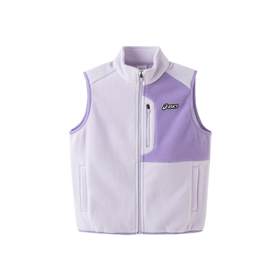 亚瑟士童装25年秋新款男童摇粒绒拼色针织马甲抗静电女童保暖内搭