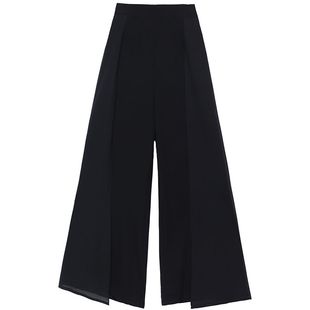 新款雪纺高腰阔腿裤女夏秋宽松甩裤裙裤舞蹈裤走秀裤长裤垂坠飘逸