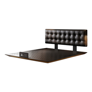 华夫格床头铁艺悬浮床真皮软包可调节靠背意式轻奢主卧1米8双人床