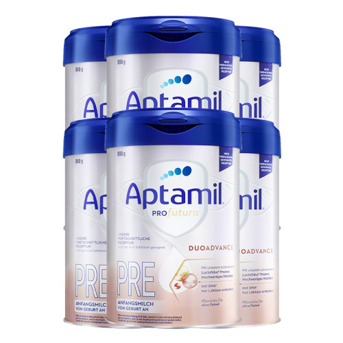 【晒单返10】爱他美Aptamil德国白金版婴儿配方奶粉pre段6罐正品