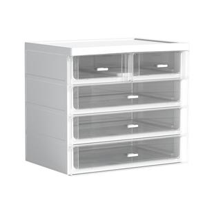 学生桌面文具收纳盒宿舍办公抽屉式整理盒化妆品置物架奶油玄关柜