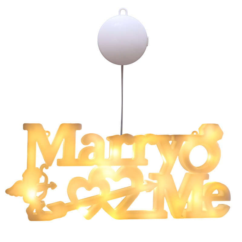 发光marryme字母灯牌嫁给我情人节室内求婚表白浪漫氛围布置道具