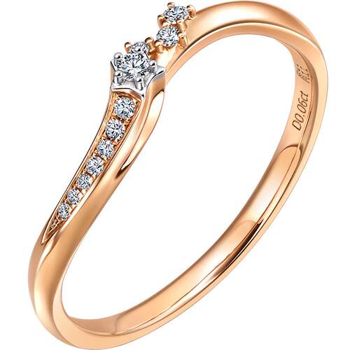 周生生倾星18K玫瑰金幸运流星钻石戒指93906R