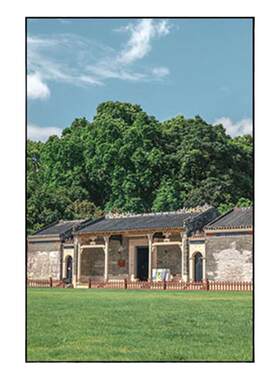 岭南风格复古建筑挂画广东特色开平碉楼老照片风景茶楼文化装饰画