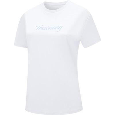 特步短袖女2025夏季新款运动休闲透气圆领女子针织衫976228010180