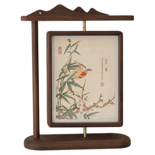 桌面屏风书法书画展示架可替换中式禅意插屏装饰画框摆台高级感