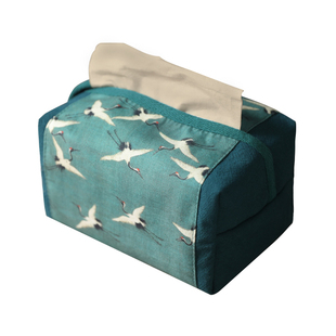 春泥茶道国风布艺纸巾套抽纸袋棉布纸巾袋抽纸盒纸巾包古画纸巾盒