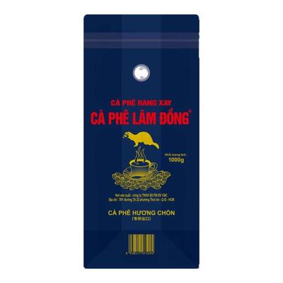 原装进口CAPHE LAM DONG 越南罗布斯塔经典香醇纯咖啡豆1kg装商用