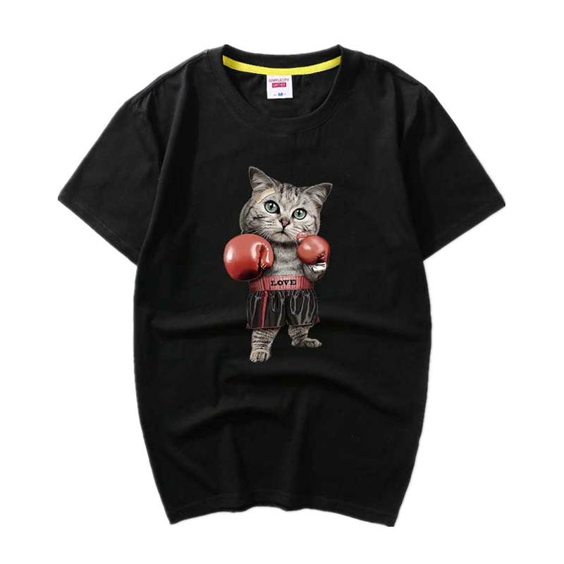 余文乐短袖t恤男潮牌同款港风ins超火的上衣服纯棉夏季嘻哈半袖猫