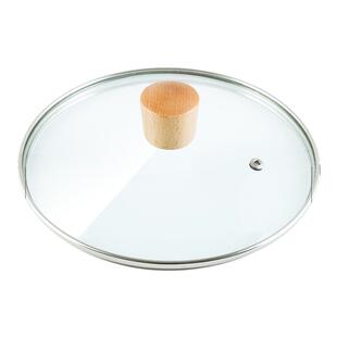 雪平锅奶锅汤锅厚锅盖炒菜平底钢化玻璃不锈钢盖16/18/20/22/24cm