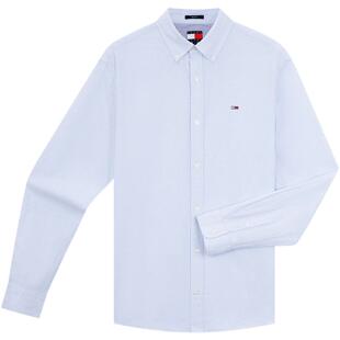 【棉麻混纺】Tommy秋冬男装纯色商务休闲简约度假风长袖衬衫外套
