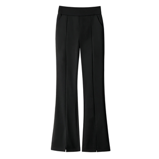 145小个子西装微喇裤女外穿2026夏季流行冰丝开叉裤子大码微喇裤.