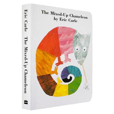 送音频进口英语原版绘本启蒙Eric Carle The Mixed-Up Chameleon Board Book拼拼凑凑的变色龙廖彩杏书单纸板书儿童故事图画书