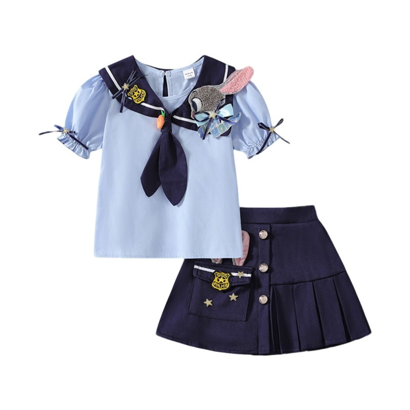 DSCG女童夏装套装兔子警官JK套裙