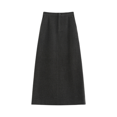 高腰显瘦直筒毛呢半身裙