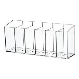 高透明置物架浴室多格收纳盒化妆笔筒化妆品整理盒镜柜方形分格筒