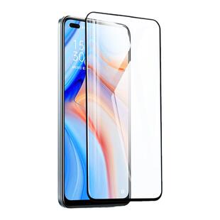 适用opporeno4钢化膜opporeno45g手机膜reno4se5g黑边opporeon4pro全屏覆盖opp0pp0pporeno4贴膜opporone防摔